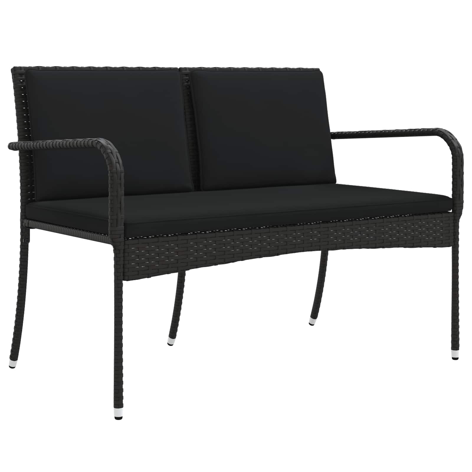 Conjunto para jardim preto vime PE
