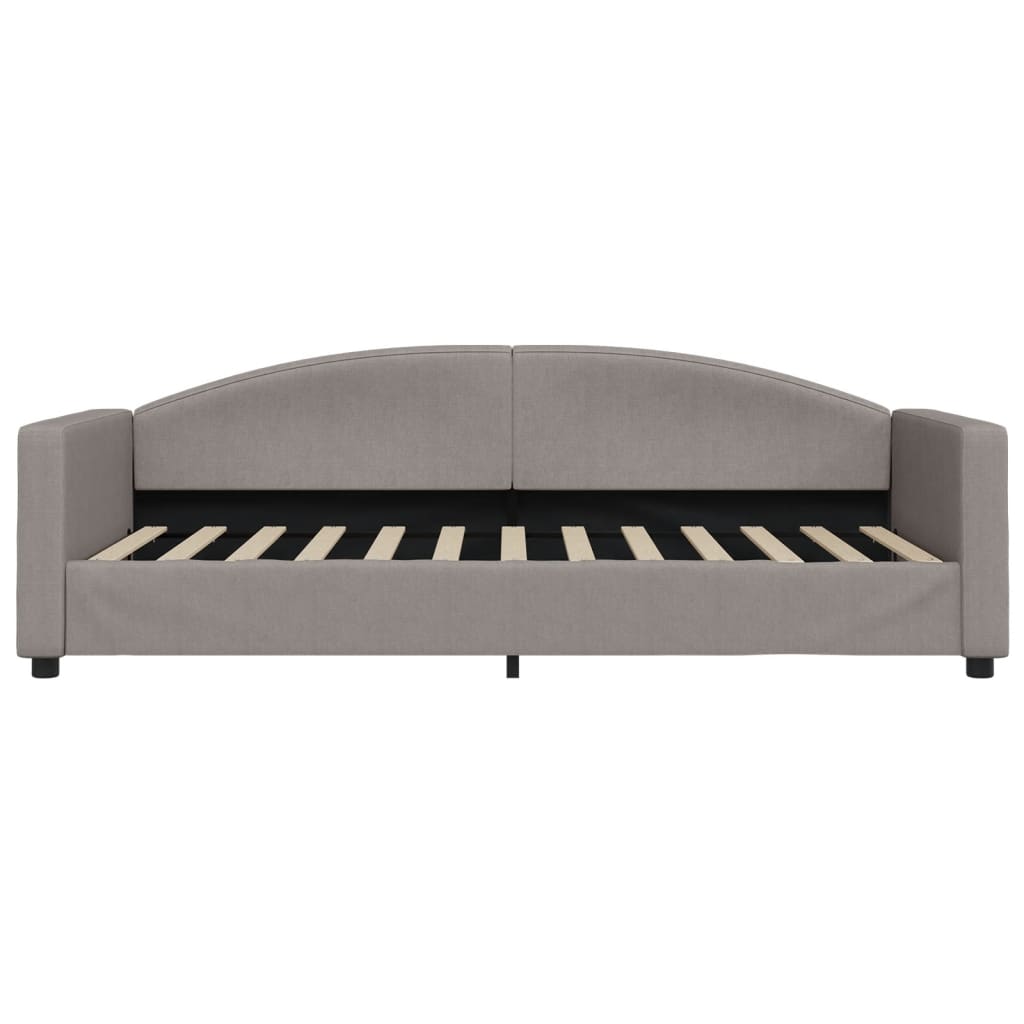 Sofá-cama com colchão 90x200 cm tecido cinzento-acastanhado