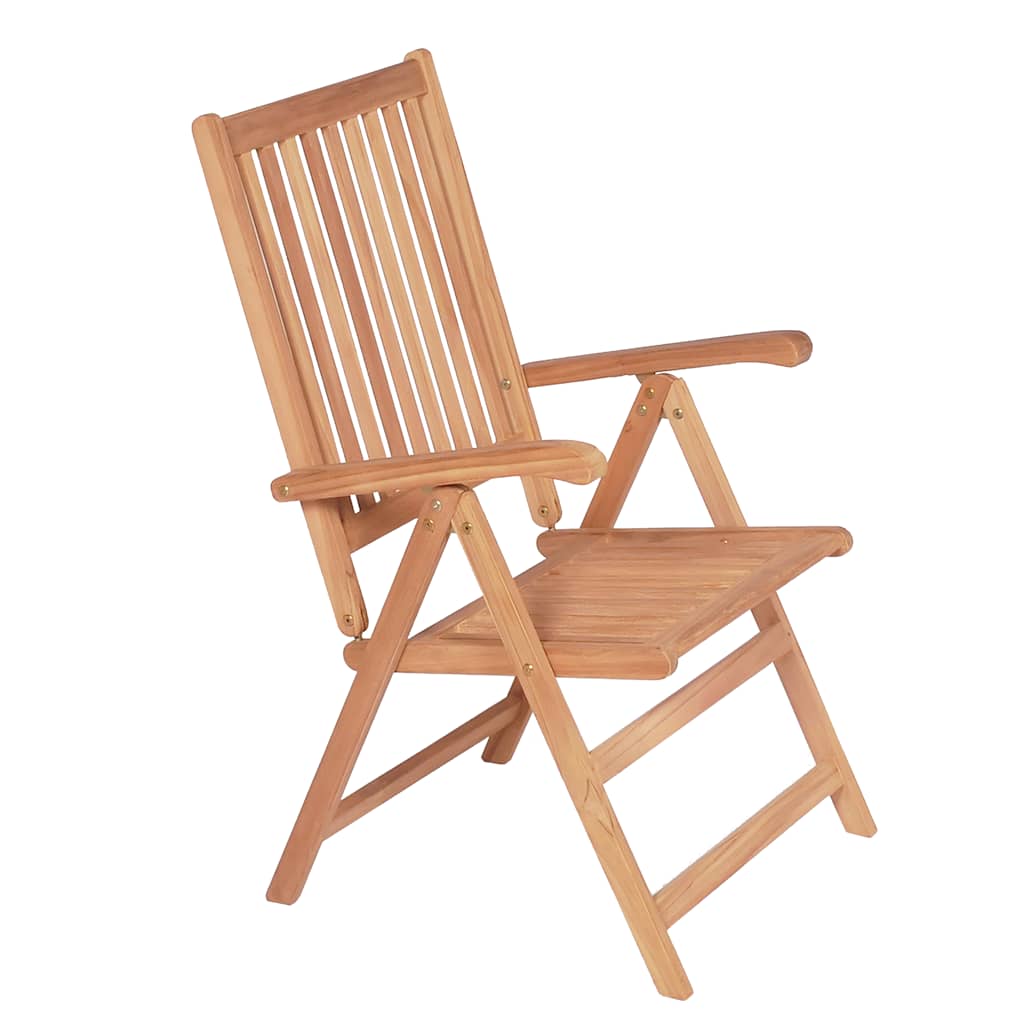 Cadeiras de jardim reclináveis 6 pcs madeira de teca maciça