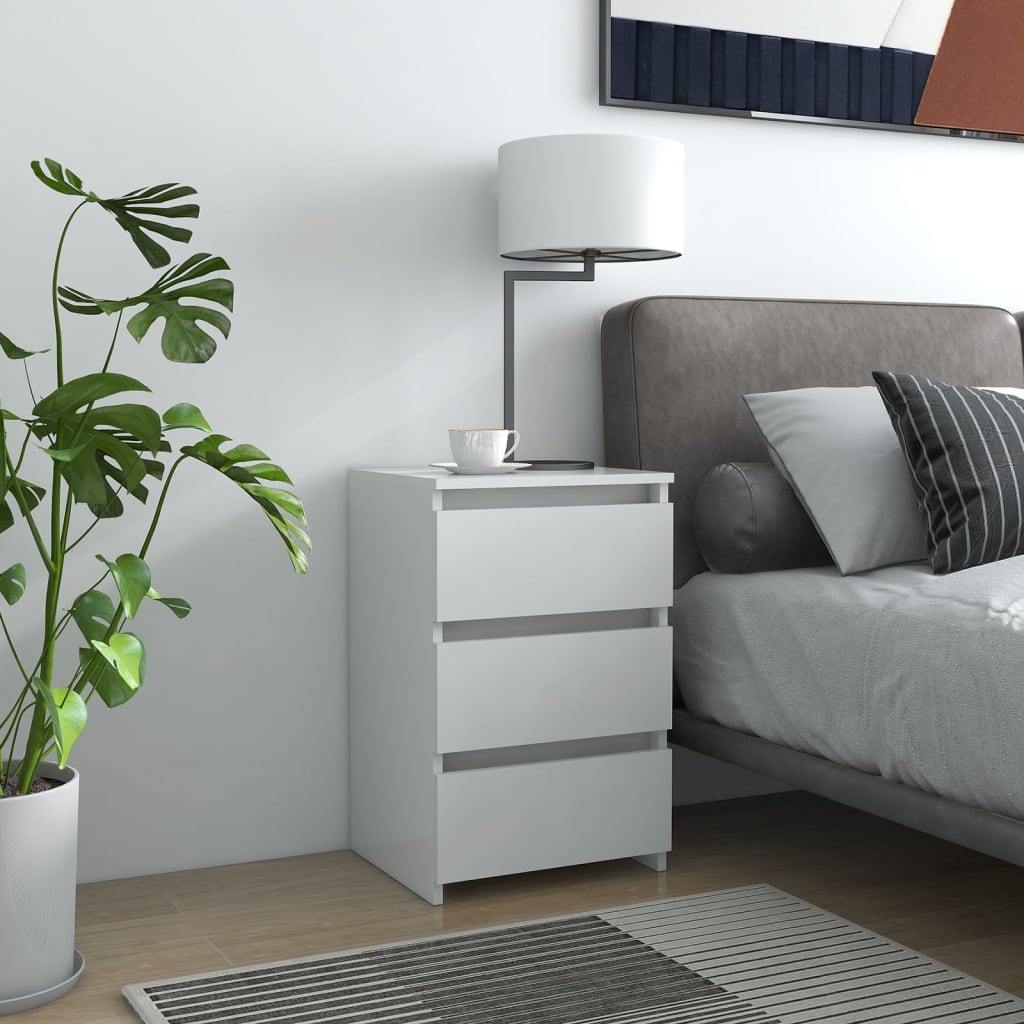 Mesa de cabeceira 40x35x62,5 cm derivados de madeira branco