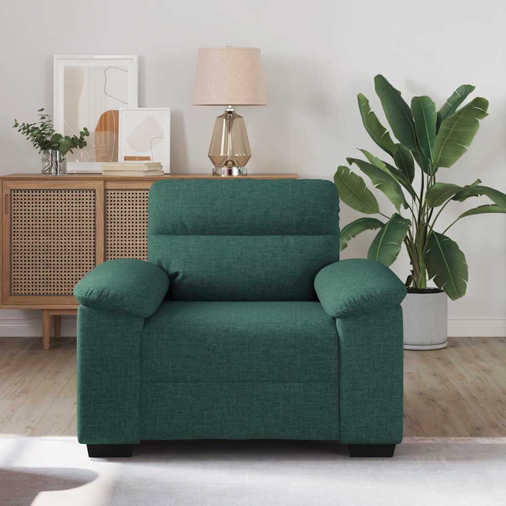 Poltrona 100x81x84 cm tecido verde-escuro
