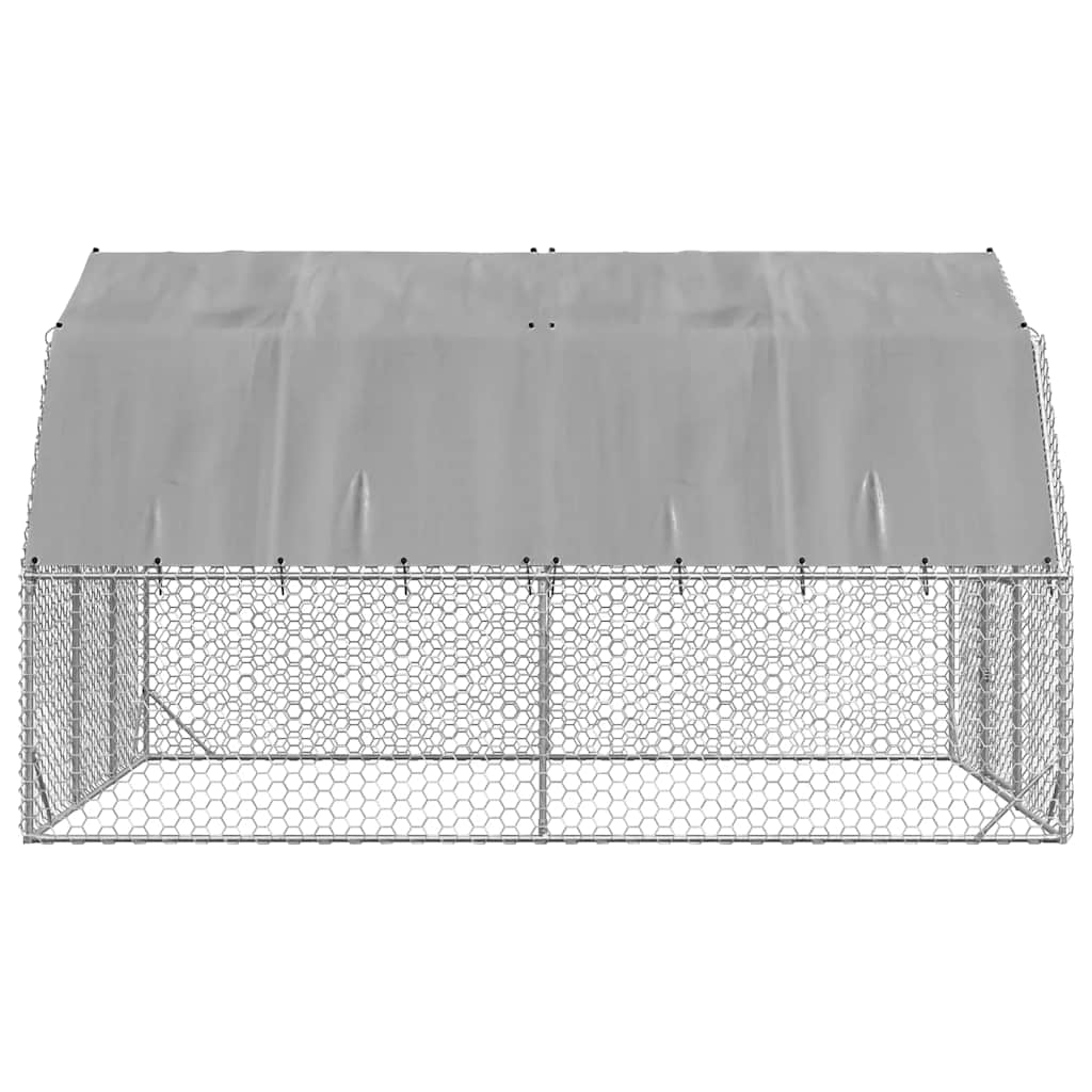 Corrida de galinhas com telhado 2,5x4x2,25 m aço galvanizado