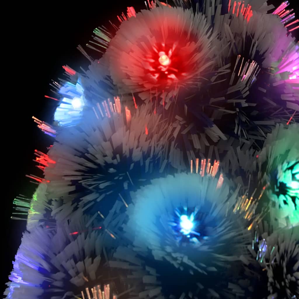 Árvore natal artificial pré-iluminada fibra ótica branco/azul