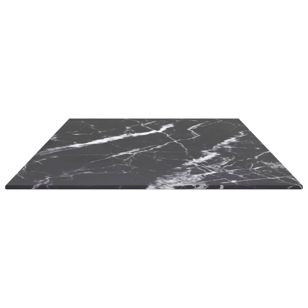 Tampo mesa 100x50 cm 6 mm vidro temperado design mármore preto