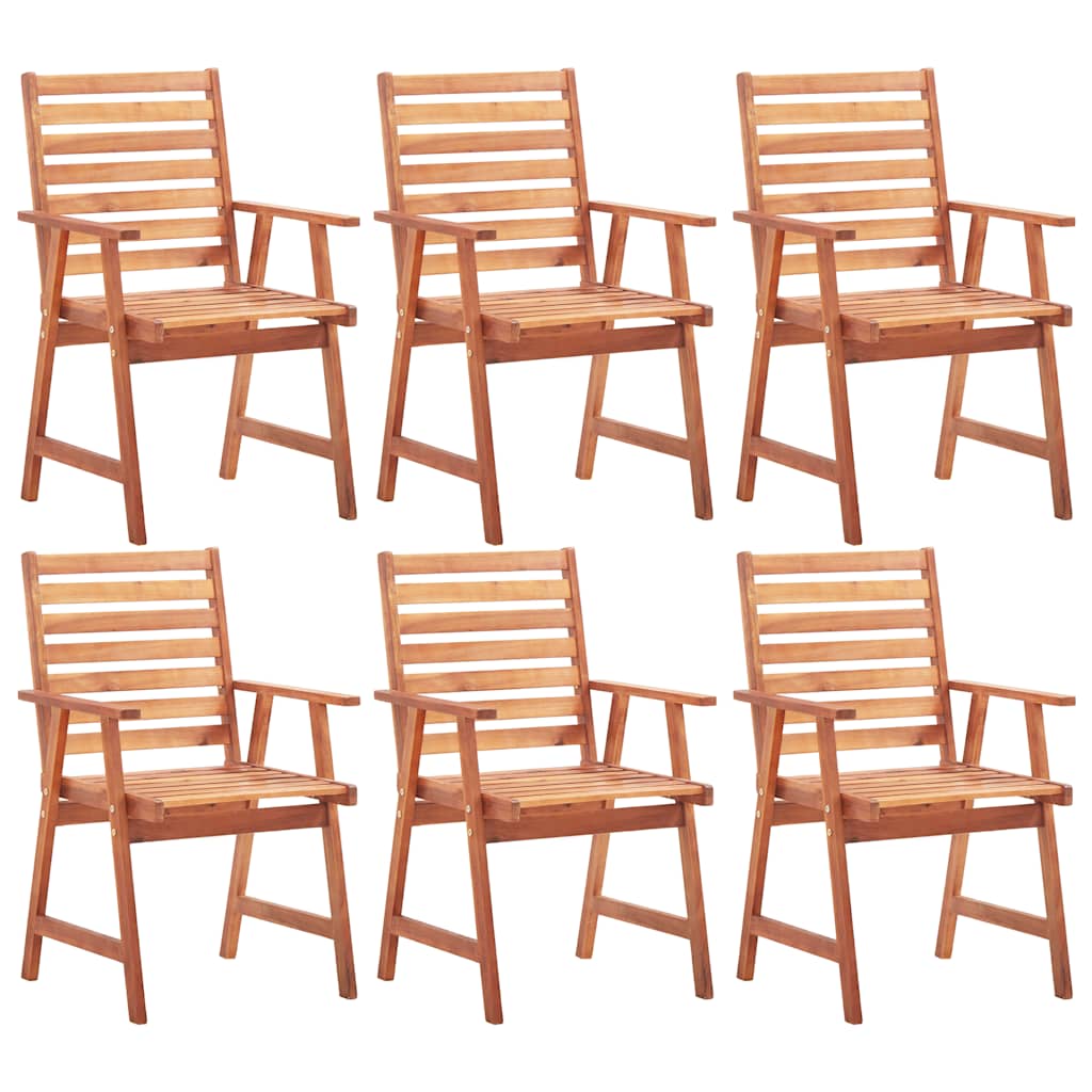 Cadeiras jantar p/ jardim 6 pcs madeira de acácia maciça