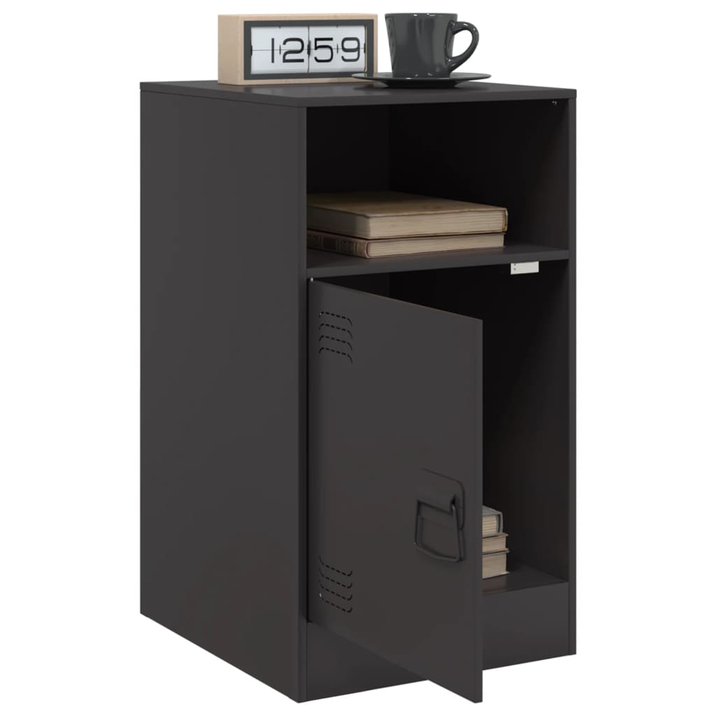Mesa de cabeceira 34,5x39x62 cm aço preto