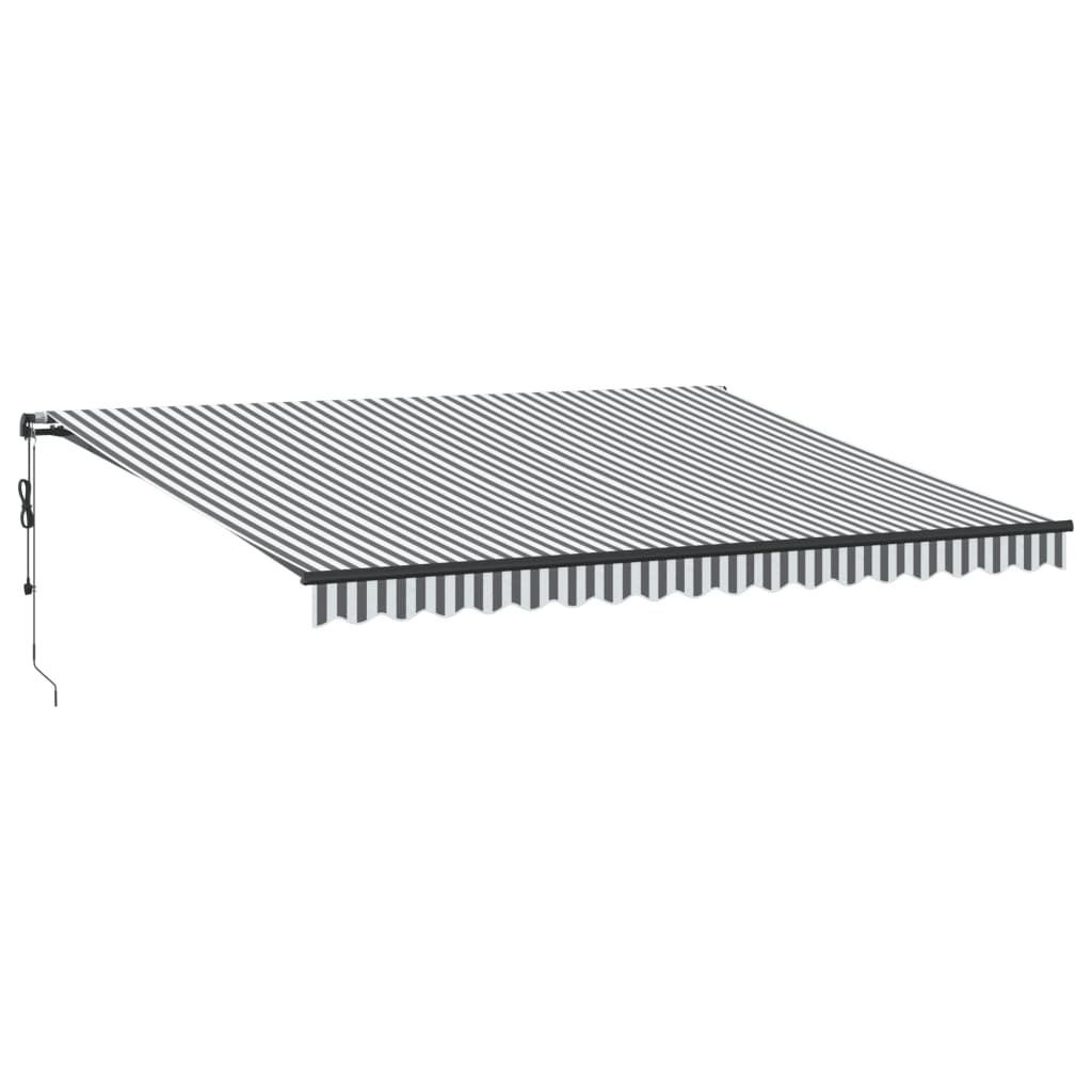 Toldo retrátil automático com leds 450x350 cm antracite/branco