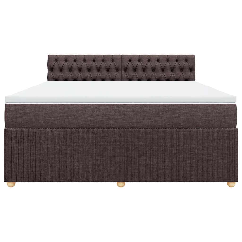 Cama com molas/colchão 180x200 cm tecido castanho-escuro