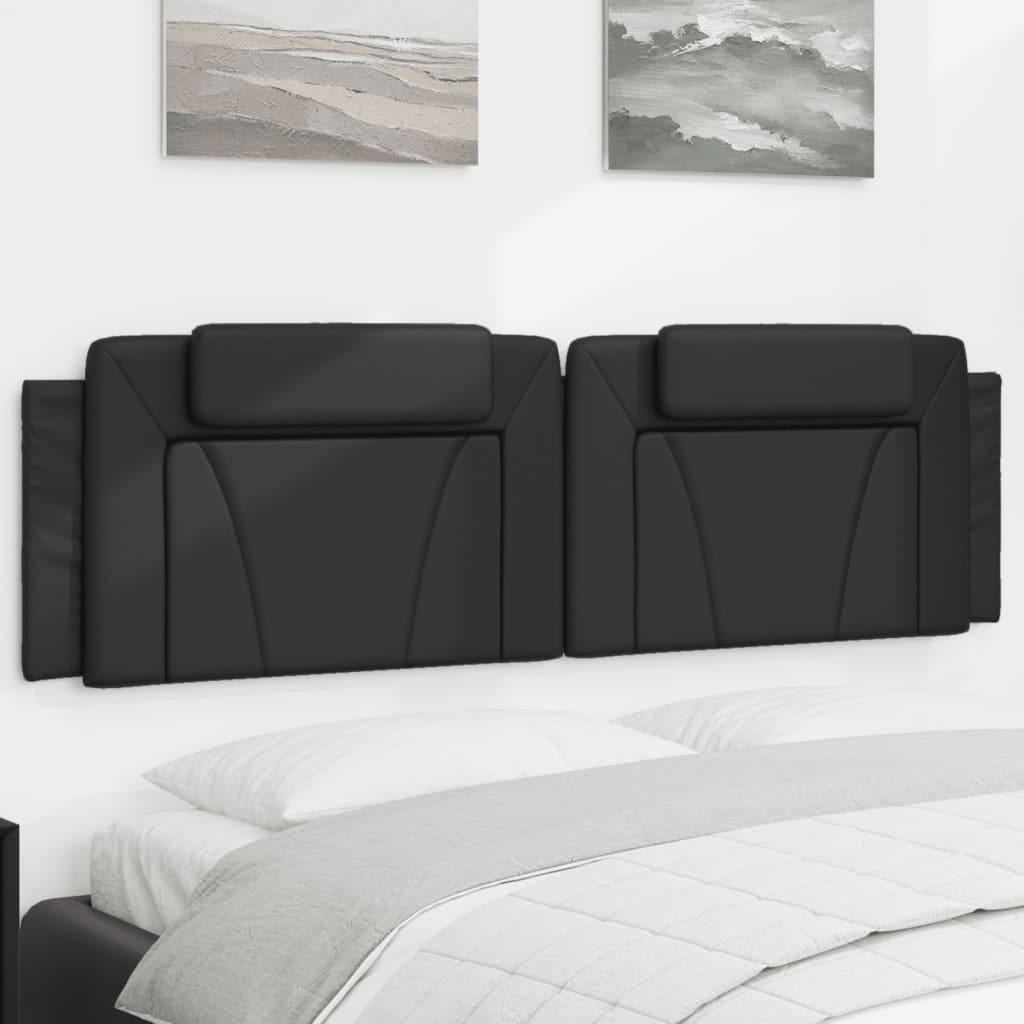 Almofadão de cabeceira viana 183 cm couro artificial preto