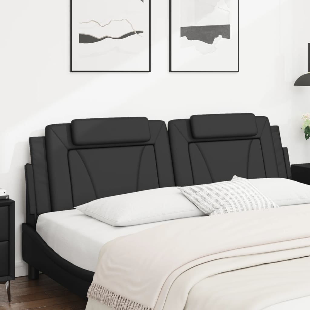 Almofadão de cabeceira viana 183 cm couro artificial preto