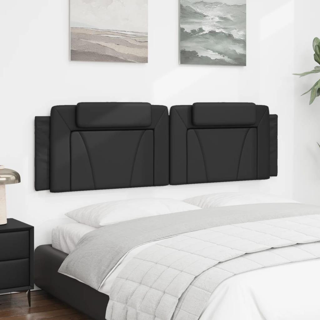 Almofadão de cabeceira viana 183 cm couro artificial preto