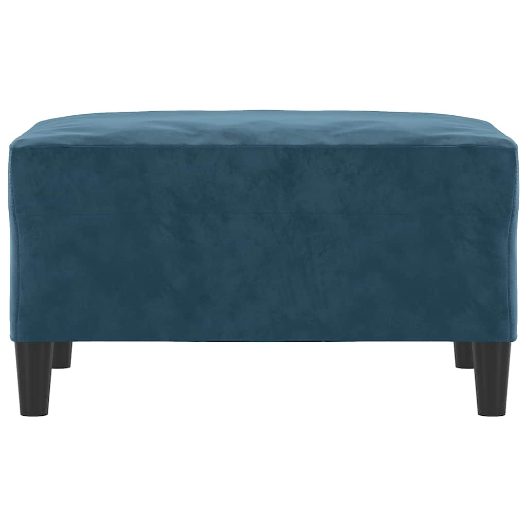 Apoio de pés 70x55x41 cm veludo azul