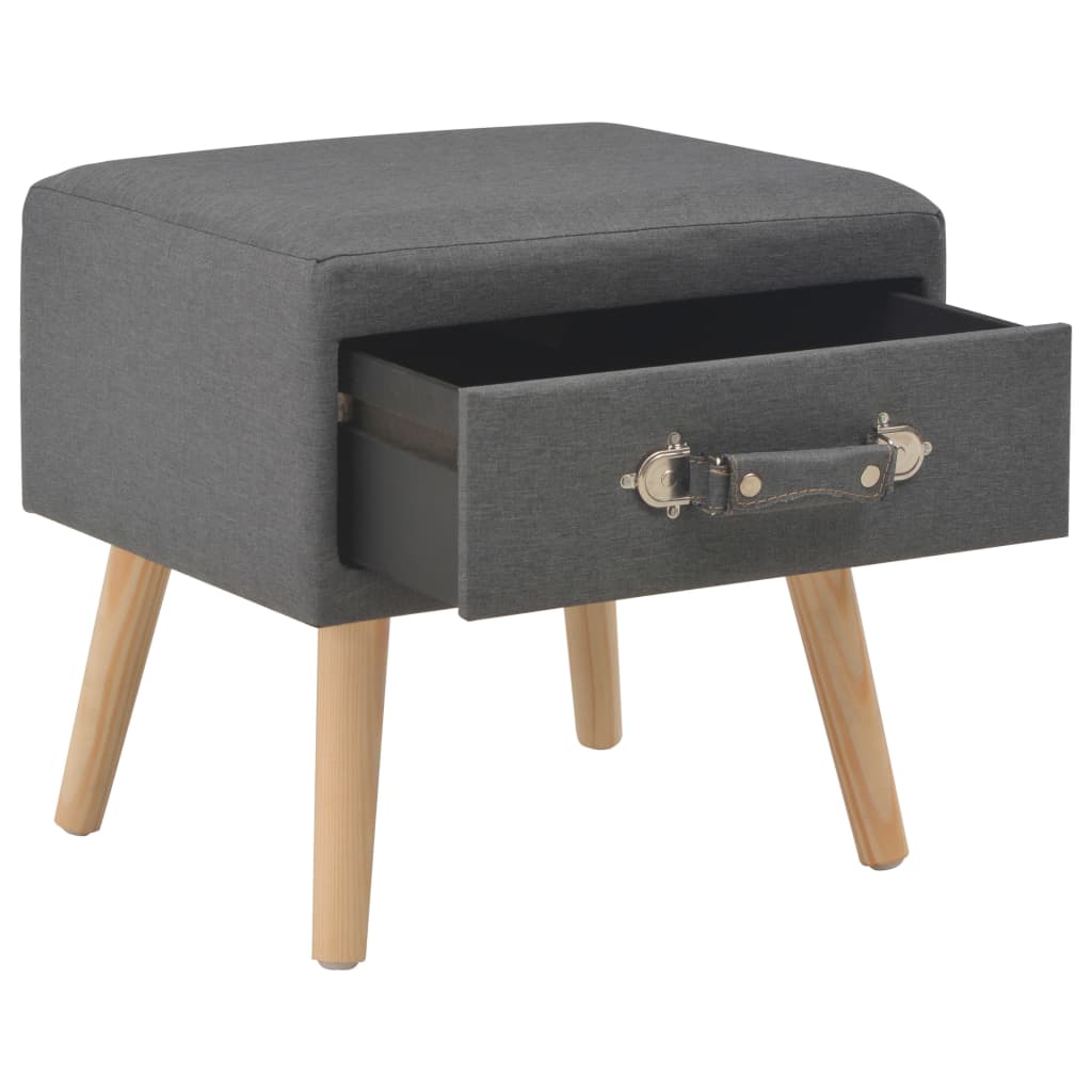 Mesa-de-cabeceira 40x35x40 cm tecido cinzento-escuro