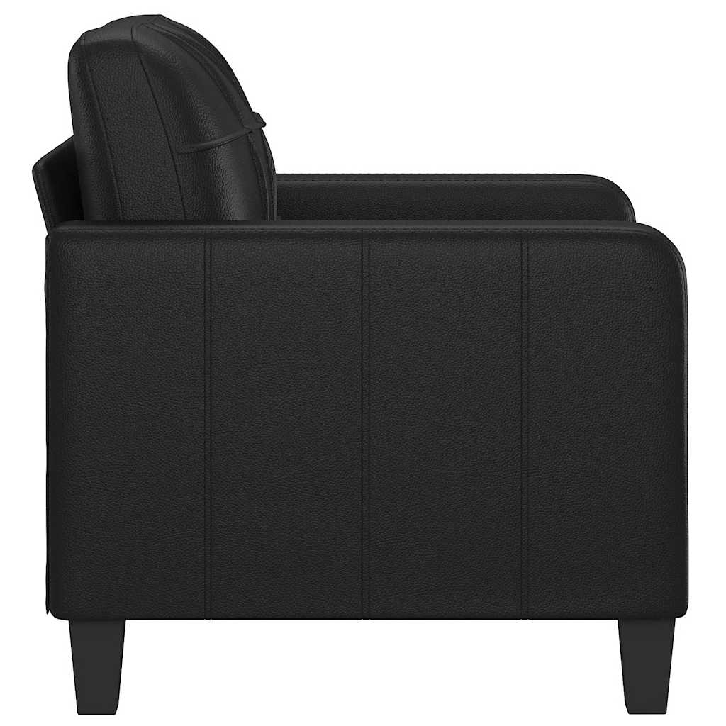 Poltrona couro artificial 60 cm preto