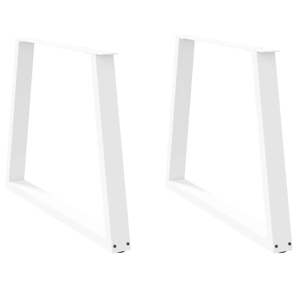 Pés para mesa de jantar em v, 2 peças, branco, 100x(72-73,3) cm, aço
