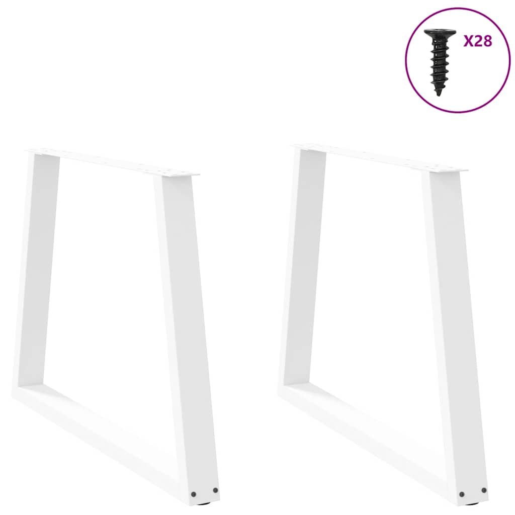 Pés para mesa de jantar em v, 2 peças, branco, 100x(72-73,3) cm, aço