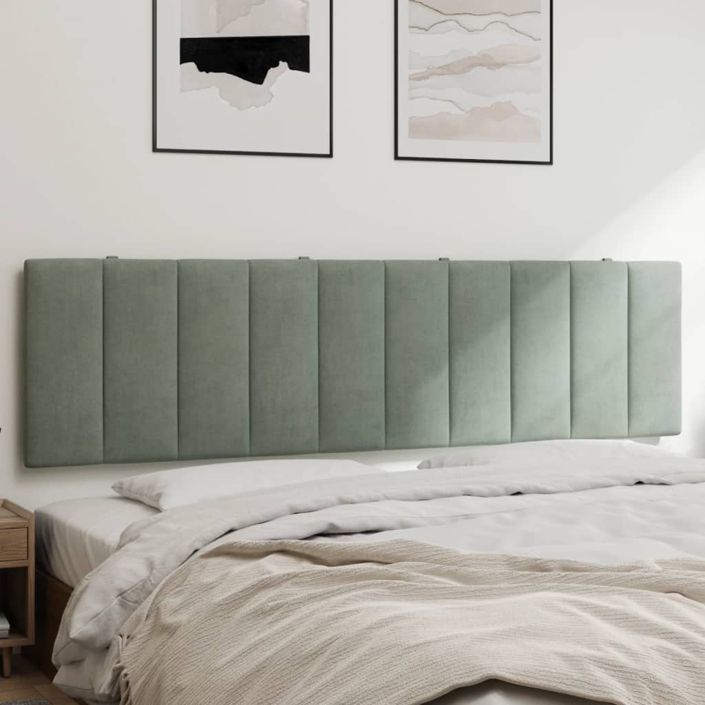 Almofadão de cabeceira hanko 180 cm veludo cinzento-claro
