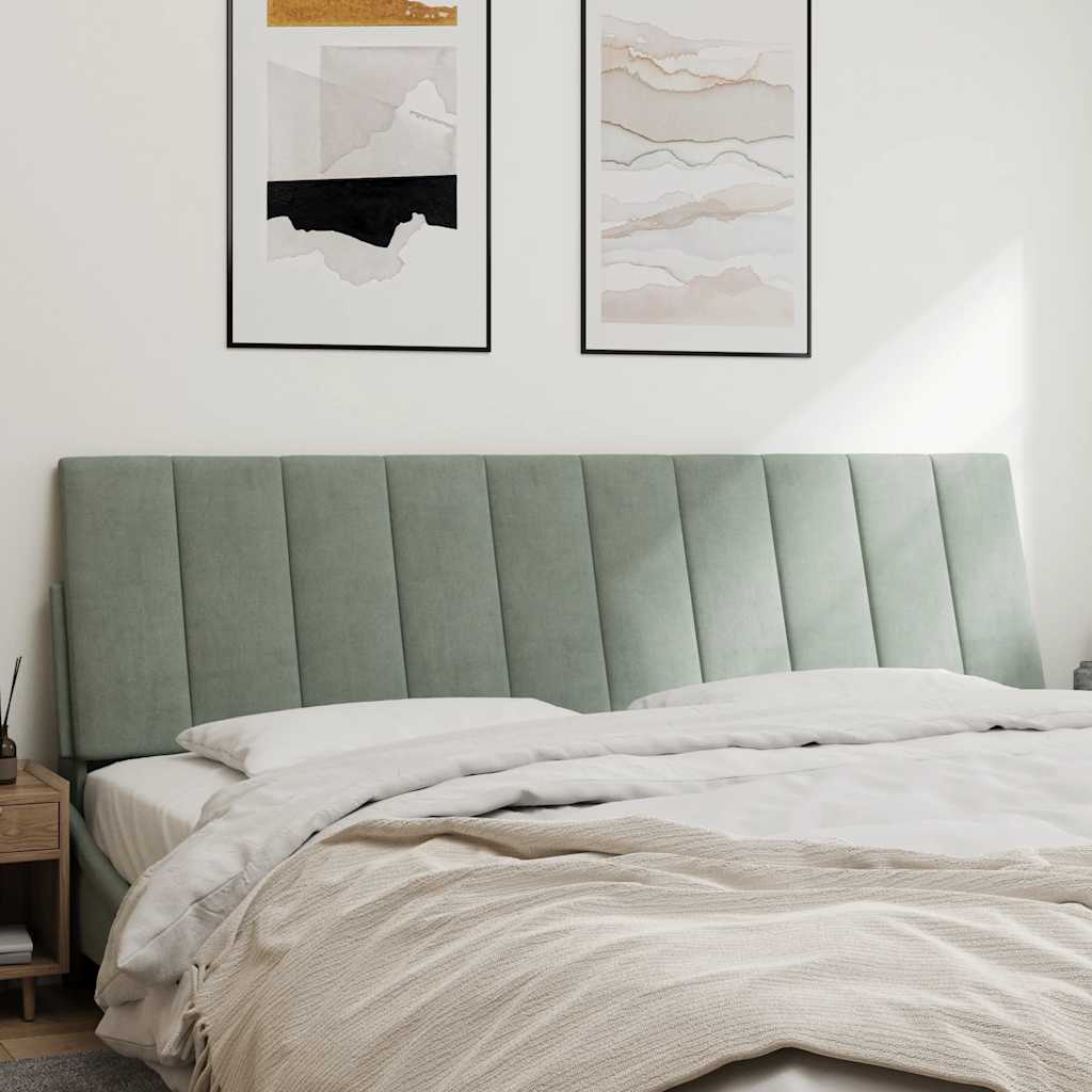 Almofadão de cabeceira hanko 180 cm veludo cinzento-claro