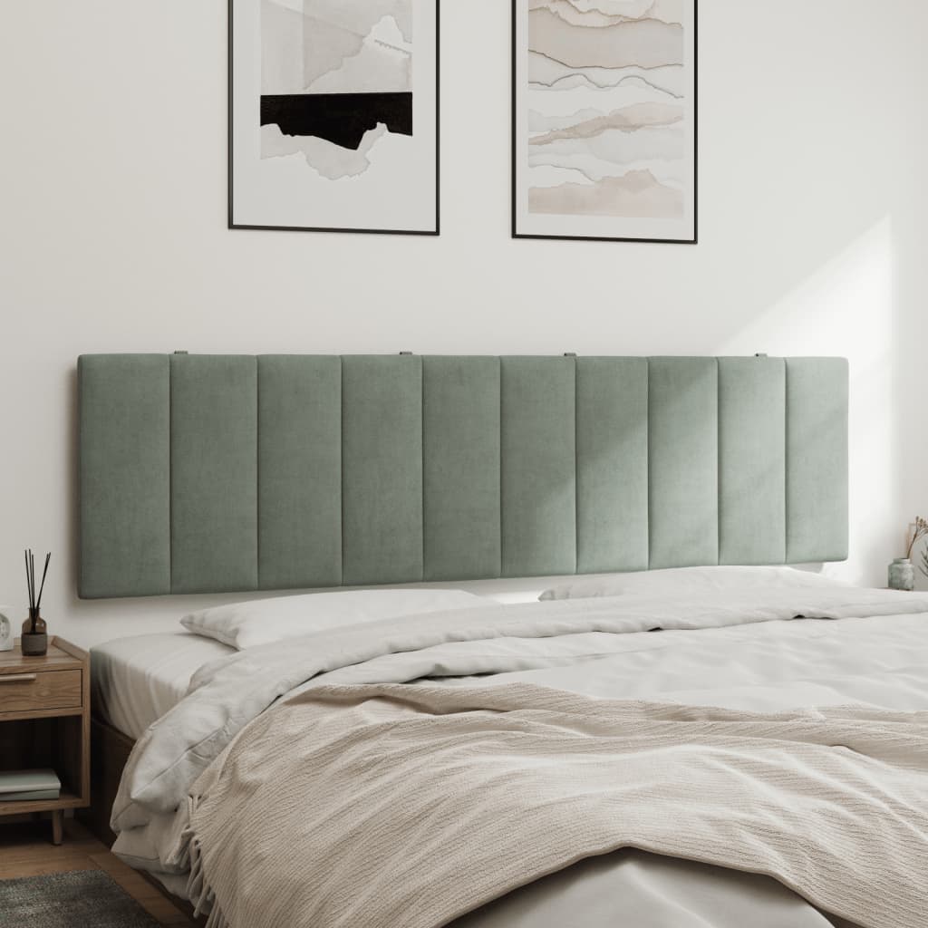 Almofadão de cabeceira hanko 180 cm veludo cinzento-claro