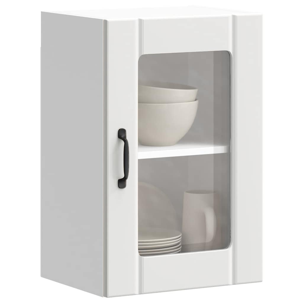 Armário de parede de cozinha porta vidro lucca branco