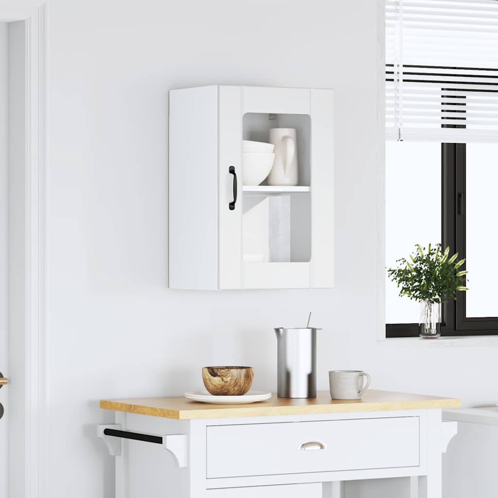 Armário de parede de cozinha porta vidro lucca branco