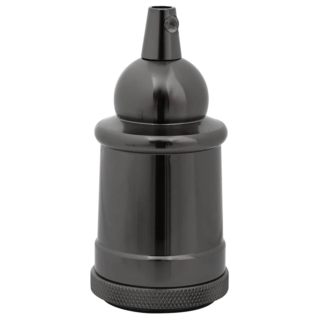 Casquilhos de lâmpadas 2 pcs preto brilhante e27