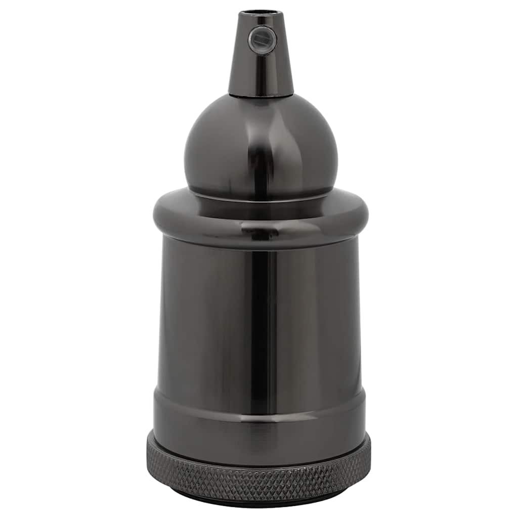 Casquilhos de lâmpadas 2 pcs preto brilhante e27