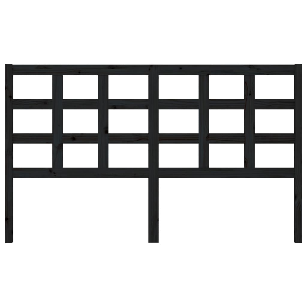 Cabeceira de cama 165,5x4x100 cm pinho maciço preto