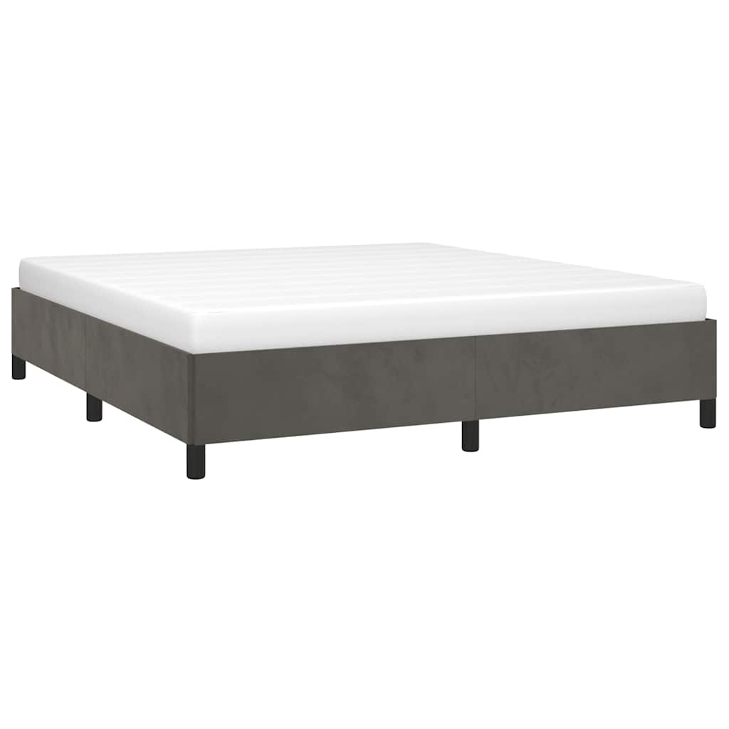 Estrutura de cama sem colchão 180x200 cm veludo cinzento-escuro