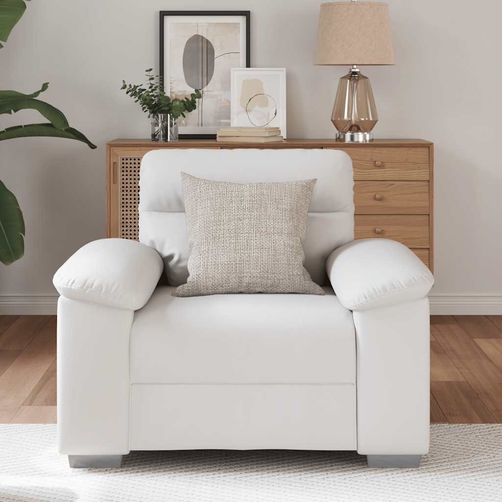 Poltrona 100x81x84 cm couro artificial branco