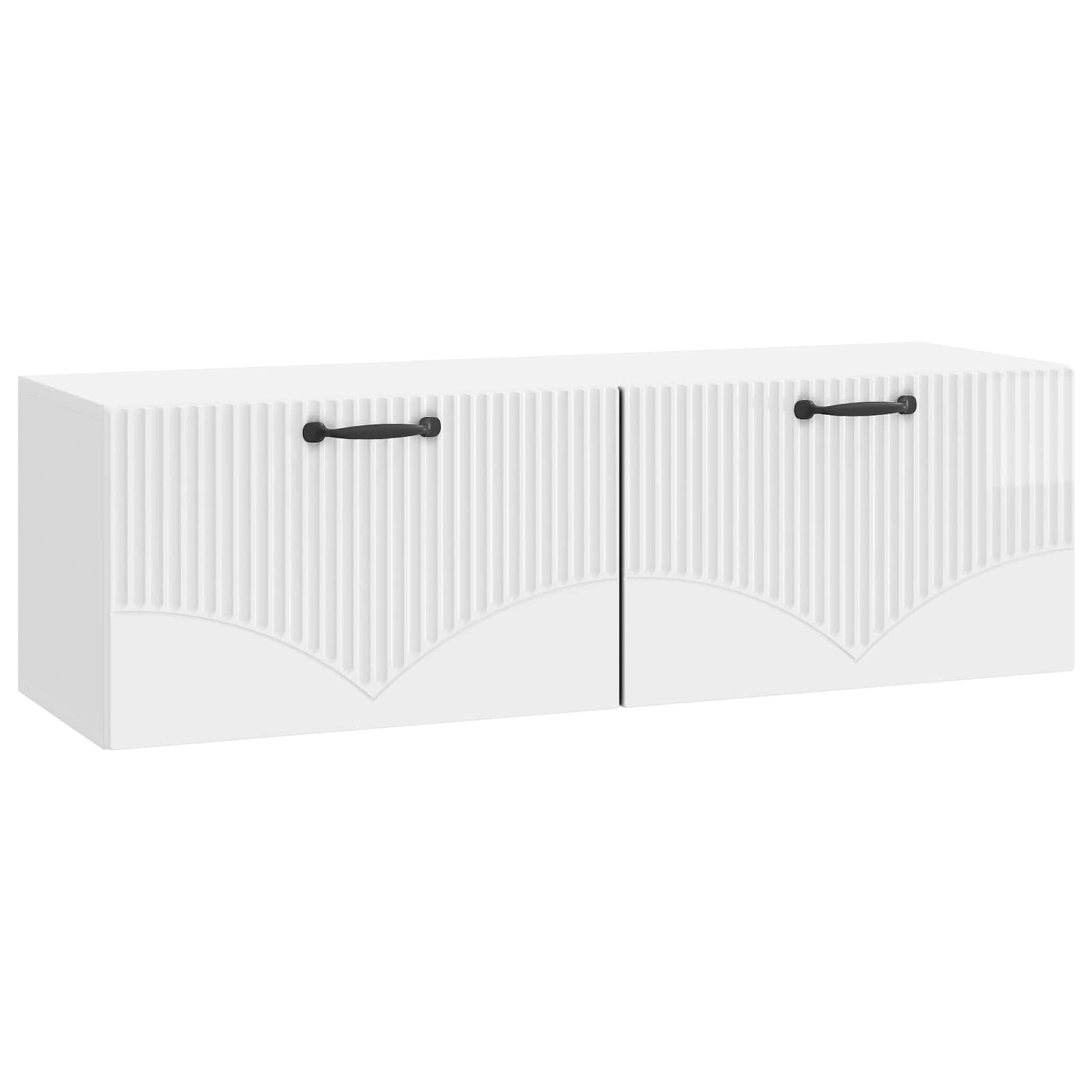 Gabinete de TV de parede branco brilhante 98 x 31 x 30 cm