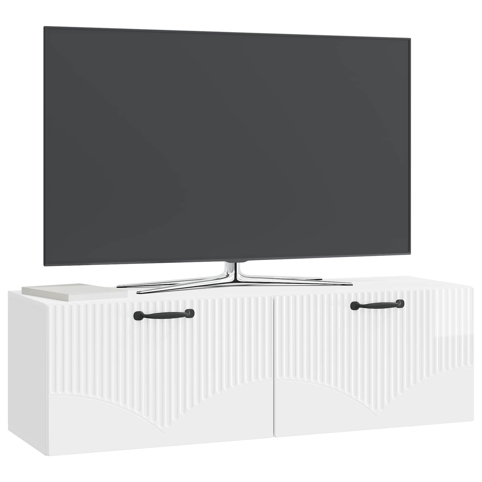 Gabinete de TV de parede branco brilhante 98 x 31 x 30 cm