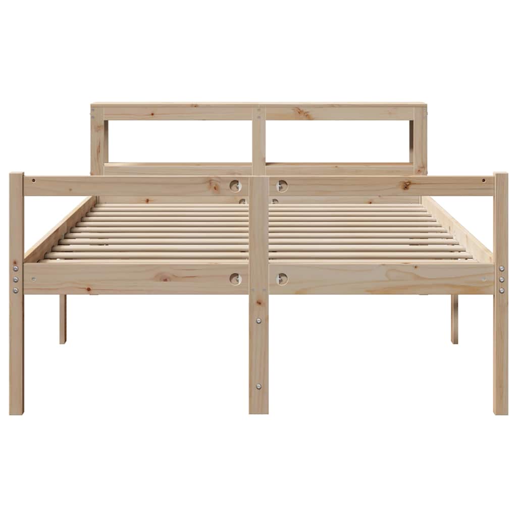 Cama para idosos com cabeceira 160x200 cm pinho maciço