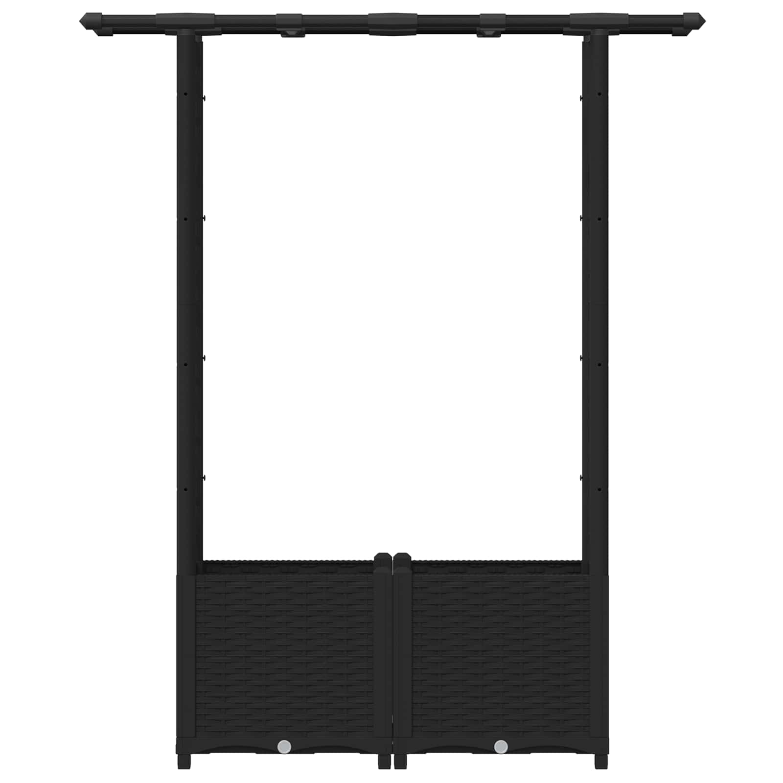 Cama elevada com treliça e telhado preto 124,5 x 40 x 136 cm PP