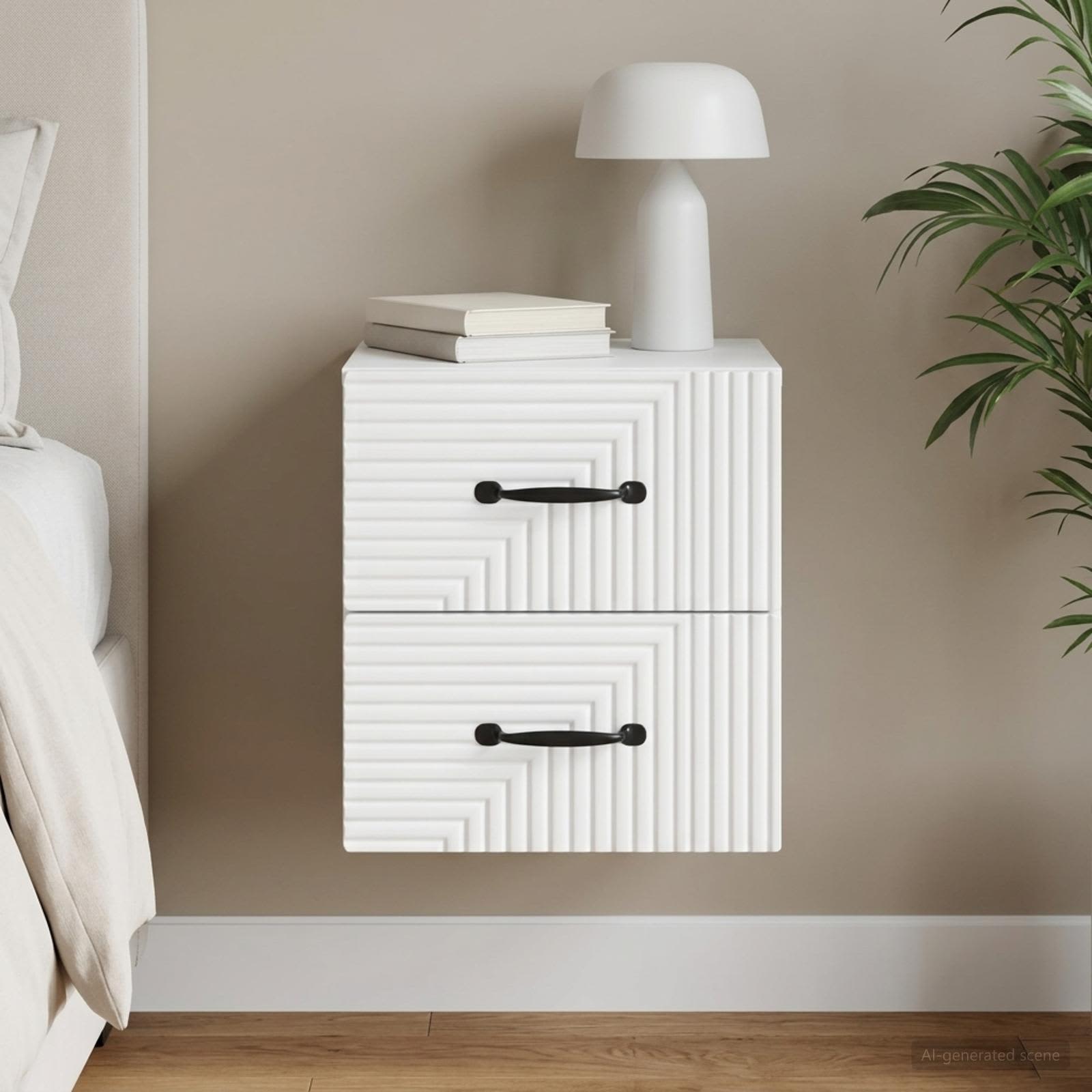 Gabinete de canto montado na parede branco 34,5 x 33 x 40 cm
