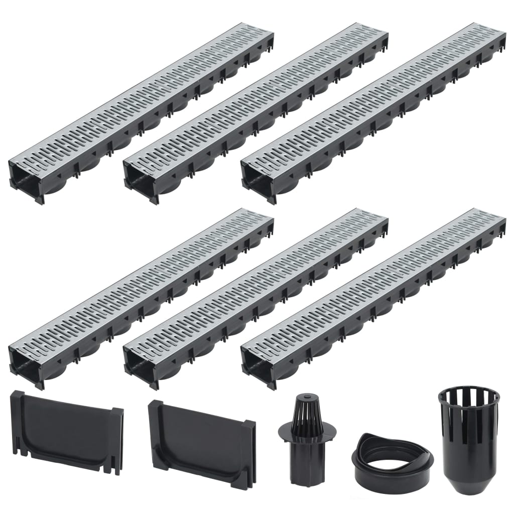 Canais de drenagem 6 pcs aço galvanizado 6 m