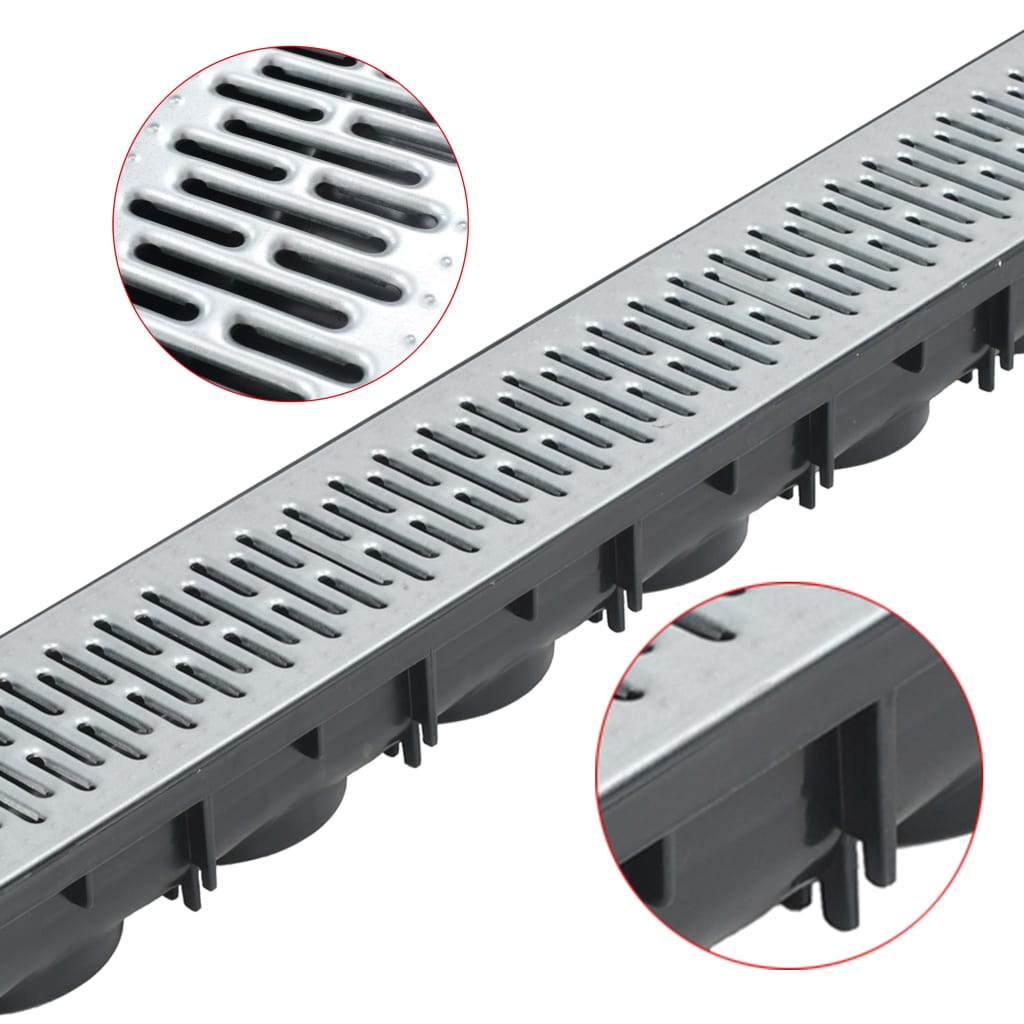 Canais de drenagem 6 pcs aço galvanizado 6 m