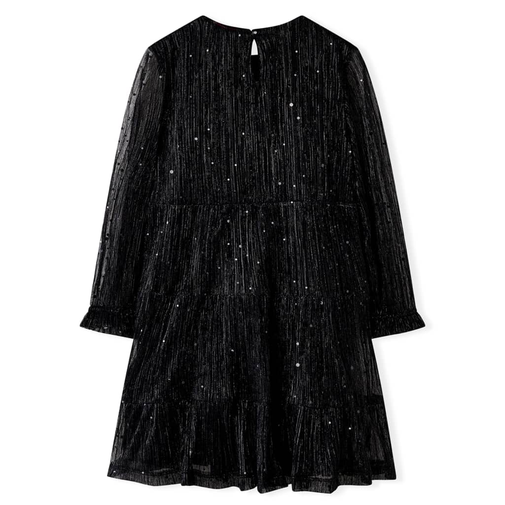 Vestido de manga comprida para criança preto 116