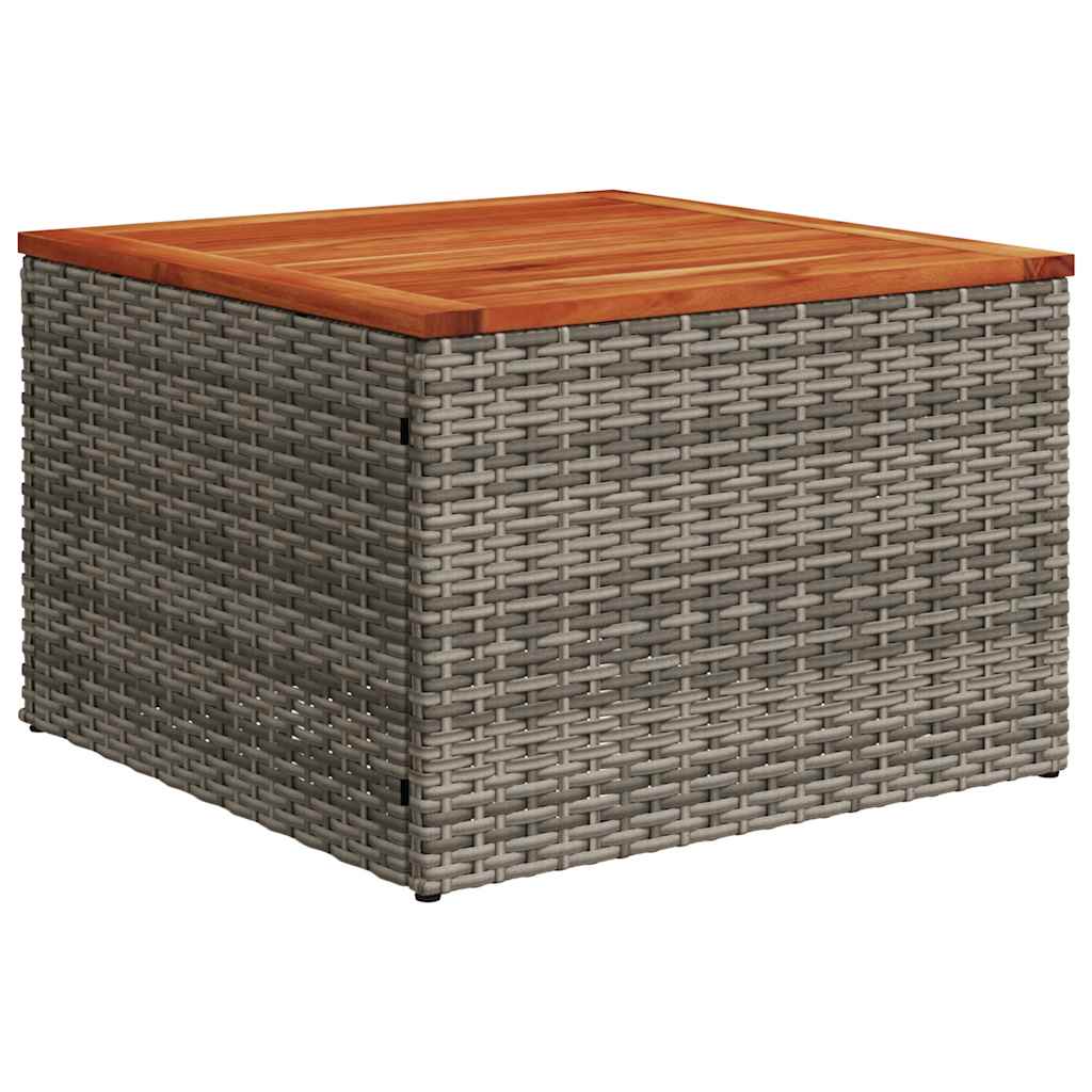 10 Pcs conjunto sofás p/ jardim c/ almofadões vime PE cinzento