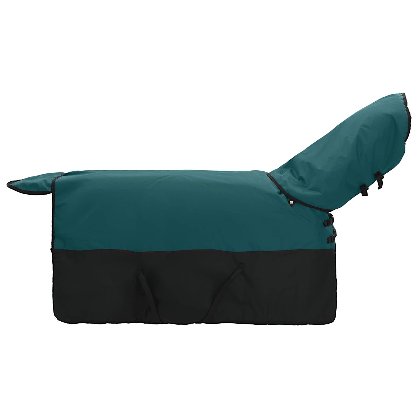 Cobertor de cavalo verde escuro e preto 165 cm poliéster
