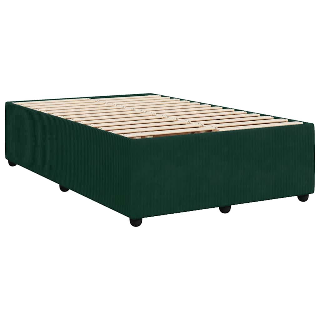 Estrutura de cama com colchão verde escuro 120x190 cm veludo