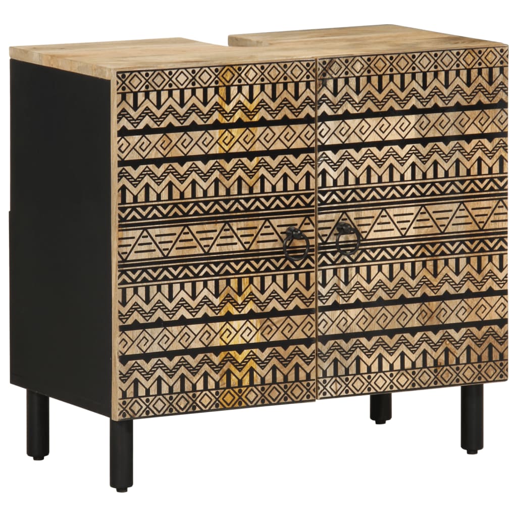 Armário para lavatório 62x33x58 cm mangueira maciça preto