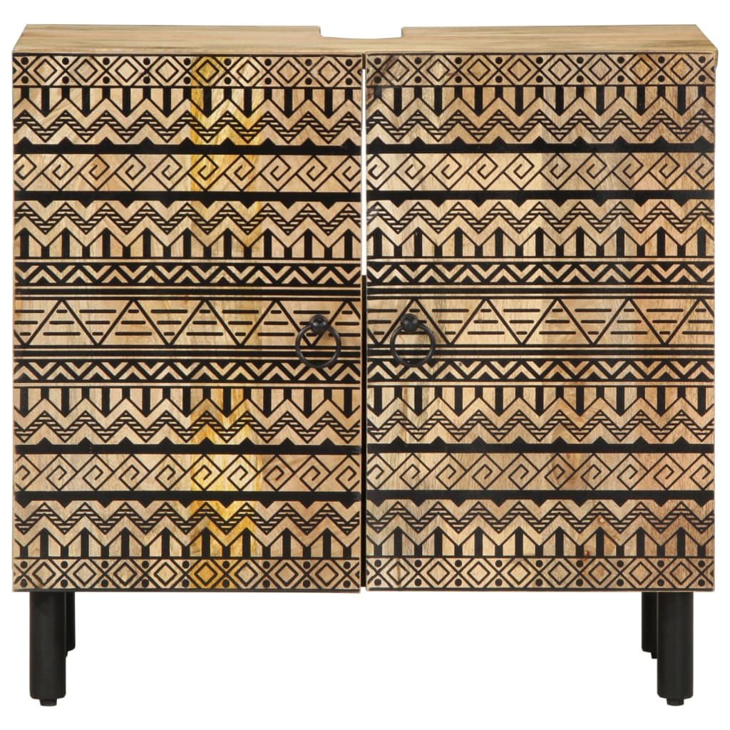 Armário para lavatório 62x33x58 cm mangueira maciça preto
