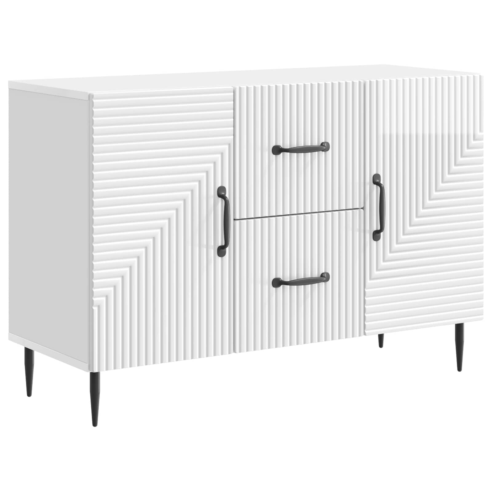Buffet branco brilhante 89 x 34,5 x 60 cm derivados de madeira