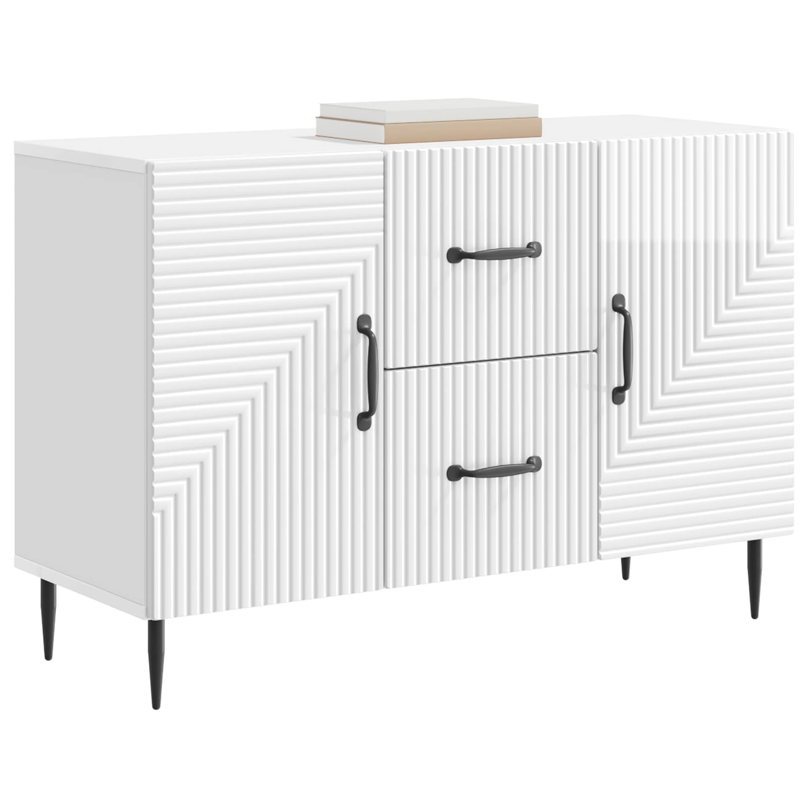 Buffet branco brilhante 89 x 34,5 x 60 cm derivados de madeira