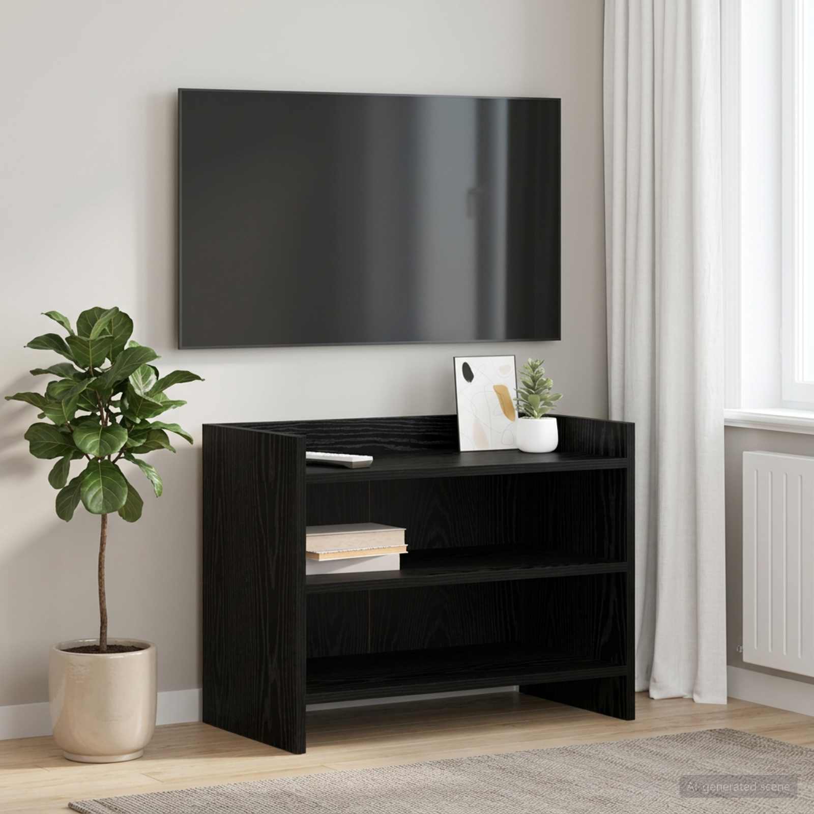 Gabinete para TV 60 x 33 x 47 cm carvalho preto