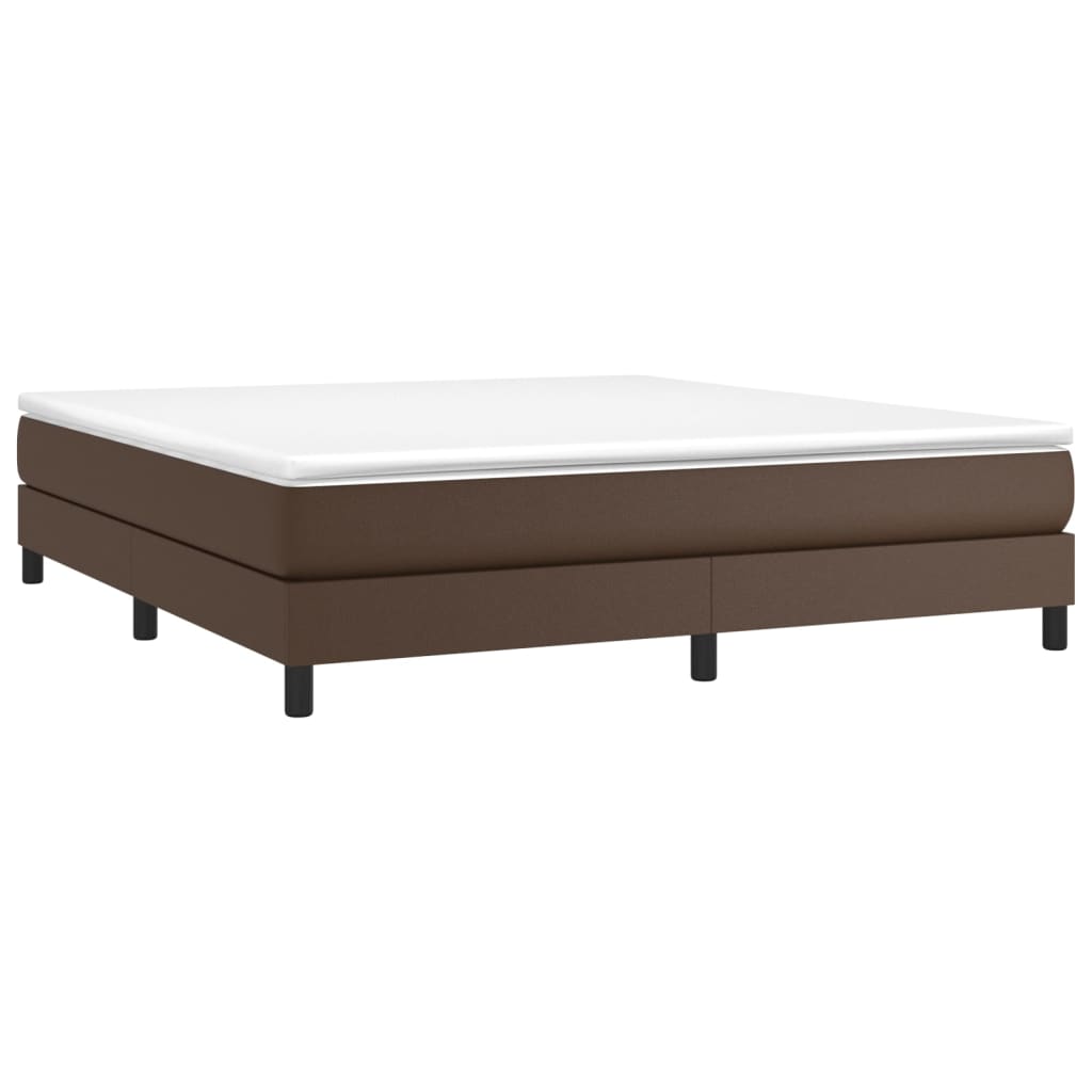 Estrutura de cama com molas 180x200cm couro artificial castanho