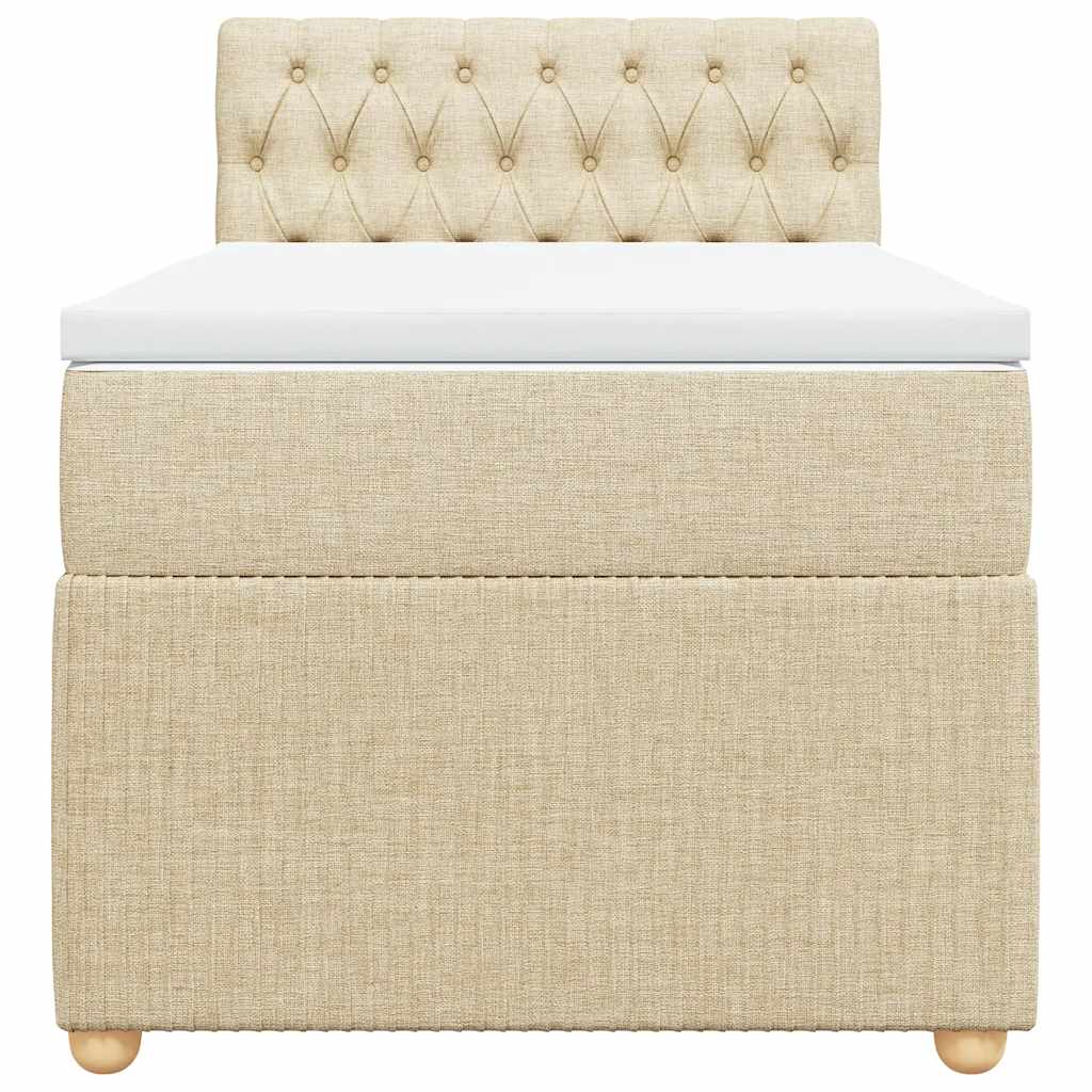 Cama com molas/colchão 80x200 cm tecido cor crème