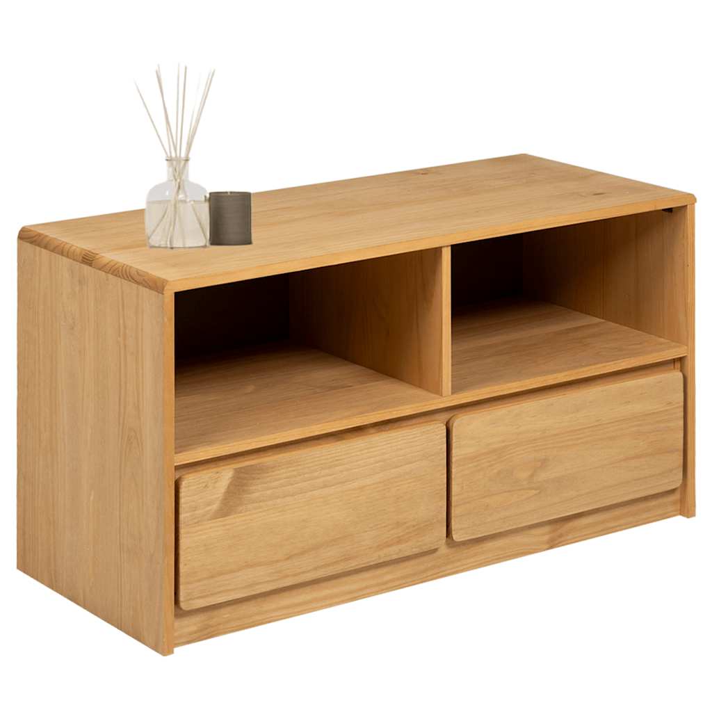 Móvel de TV sauda 99x43x55 cm madeira pinho maciça cor carvalho