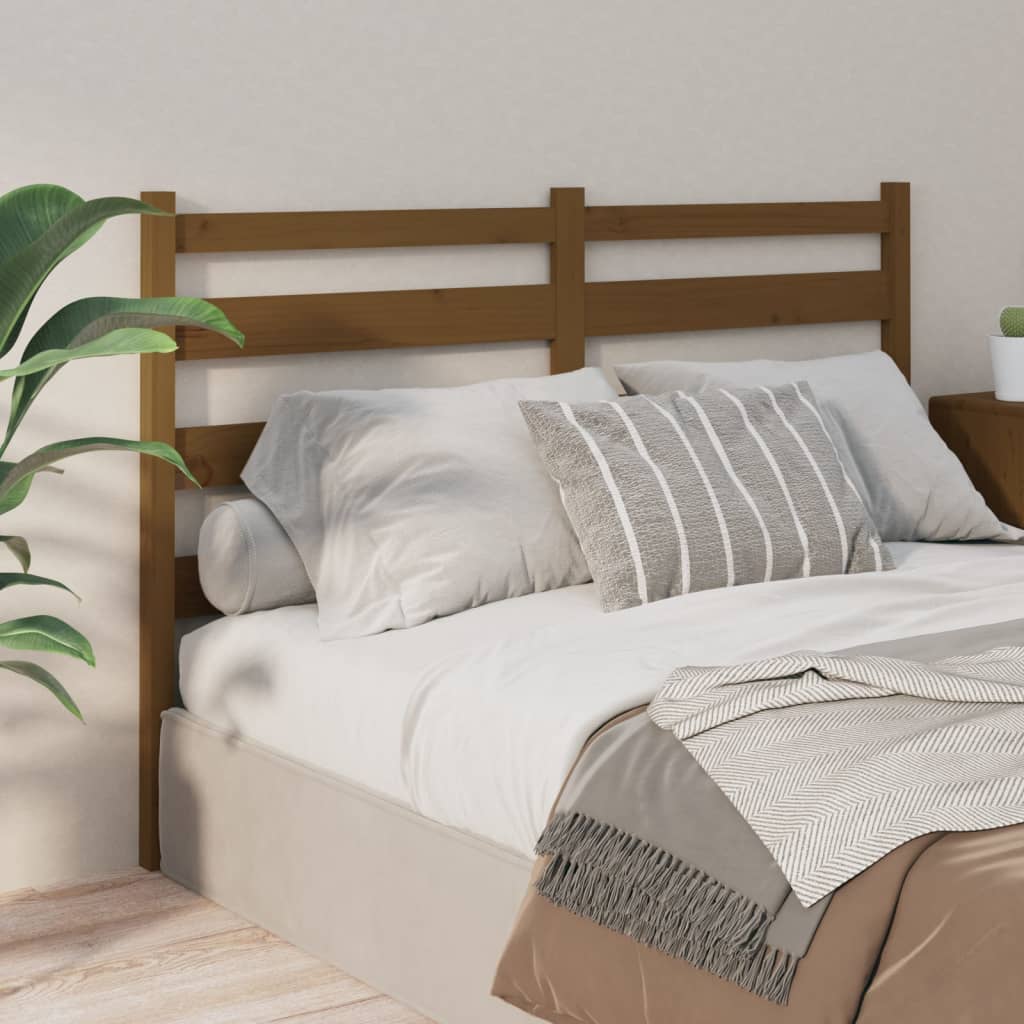 Cabeceira de cama 126x4x100 cm pinho maciço castanho mel